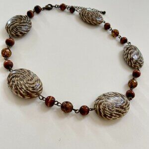 Earthy Brown Beaded Festival Chic Necklace